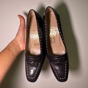 Salvatore Ferragamo Leather Loafers Black Size 5.5B – Classic Italian Designer